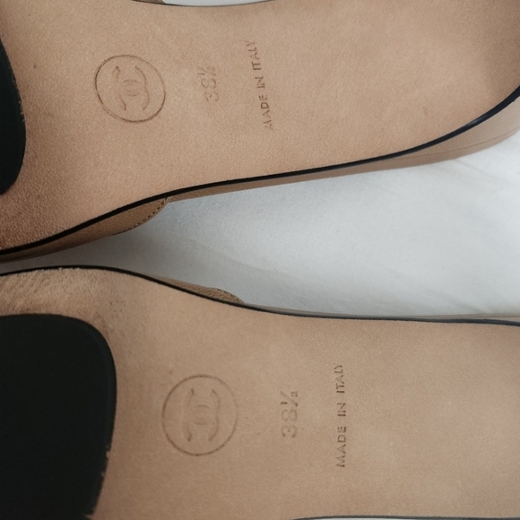 CHANEL beige and black low heel mules/kitten heel  VINTAGE - Picture 4 of 8